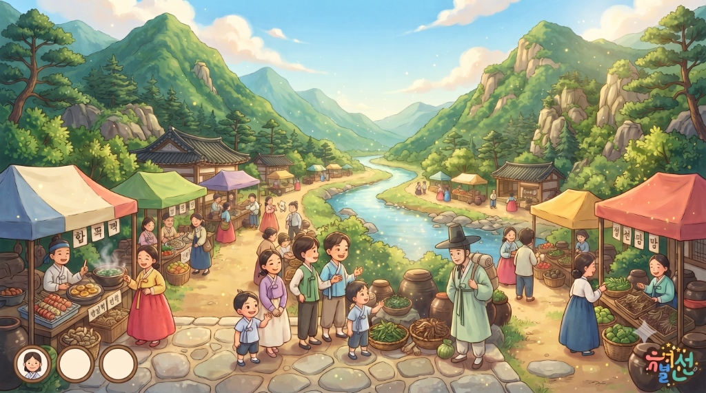 정선 마을과 사람들의 따뜻한 모험 풍경